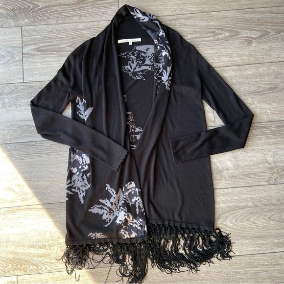 Rachel Roy Boho  Tassel Animal Pattern Lightweight Cardigan - Picture 6 of 16